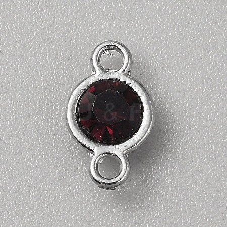 Faceted Glass Flat Round Connector Charms FIND-WH20042-56M-1