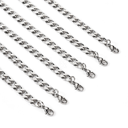 Stainless Steel Curb Chain Necklaces for Men Women NJEW-TAC0001-018-1