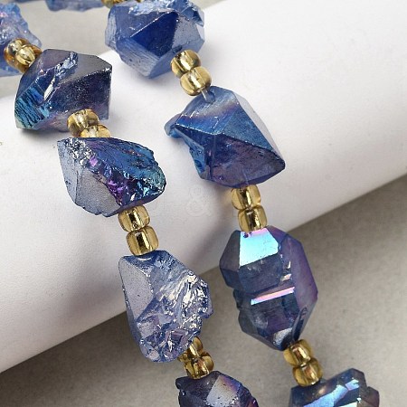 Electroplated Raw Rough Natural Amethyst Beads Strands G-Z131-J02-09-1