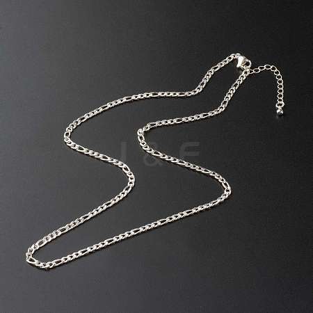 304 Stainless Steel Figaro Chain Necklaces NJEW-JN03556-1