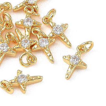 SHEGRACE Brass Micro Pave Clear Cubic Zirconia Pendants XGRQ2O697-453G-1