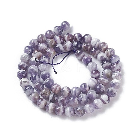 Natural Chevron Amethyst Beads Strands G-P428-04A-6mm-1