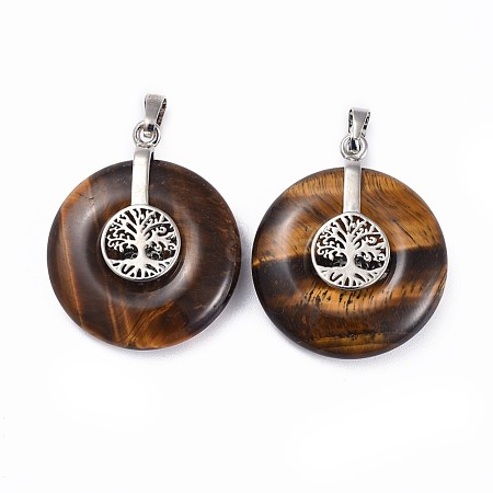 Natural Tiger Eye Pendants G-F640-E05-1