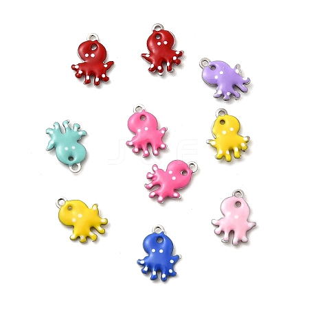 304 Stainless Steel Enamel Charms STAS-Q363-14H-P-1