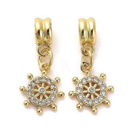 Rack Plating Brass Micro Pave Cubic Zirconia Charms KK-S398-10A-1