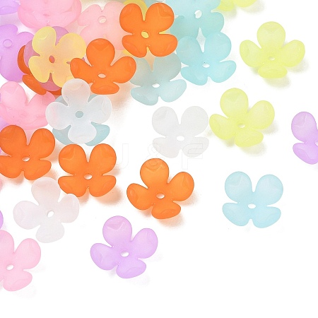 4-Petal Transparent Acrylic Bead Caps FACR-T001-09C-1