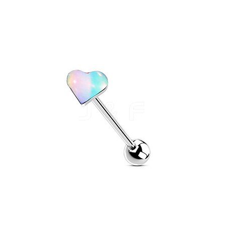304 Stainless Steel & Acrylic Straight Barbell Tongue Rings FS-WG7AF88-01-1