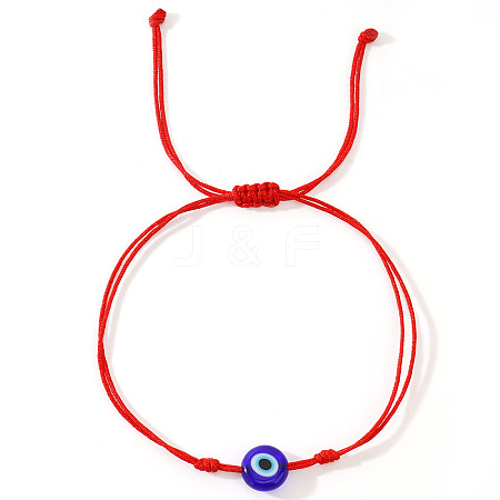 Glass Evil Eye Bead Braided Bracelets SG7290-2-1