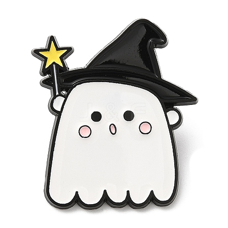 Halloween Ghost Witch Enamel Pin JEWB-E023-05EB-03-1