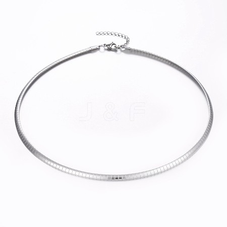 Non-Tarnish 304 Stainless Steel Chain Necklaces NJEW-I205-02P-4MM-1