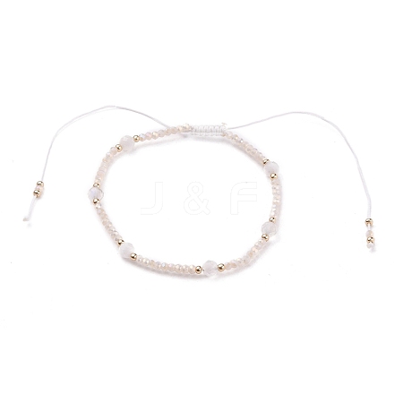 Adjustable Nylon Cord Braided Bead Bracelet BJEW-JB05683-05-1
