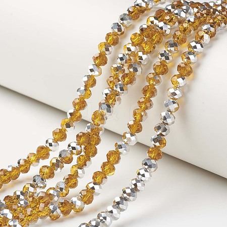 Electroplate Transparent Glass Beads Strands EGLA-A034-T4mm-M10-1