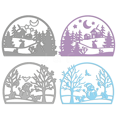 GLOBLELAND 2Pcs 2 Style Christmas Theme Carbon Steel Cutting Dies Stencils DIY-DM0002-42-1