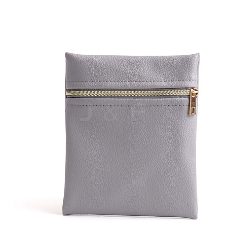 Rectangle PU Leather Jewelry Gift Zipper Bags PW-WGB98FA-20-1