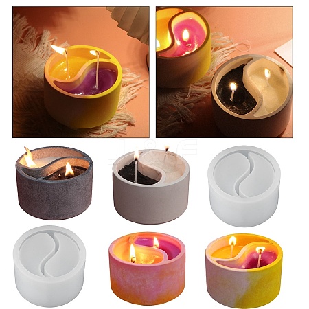 Taichi Yin Yang DIY Candle Cups Silicone Molds DIY-G098-03-1