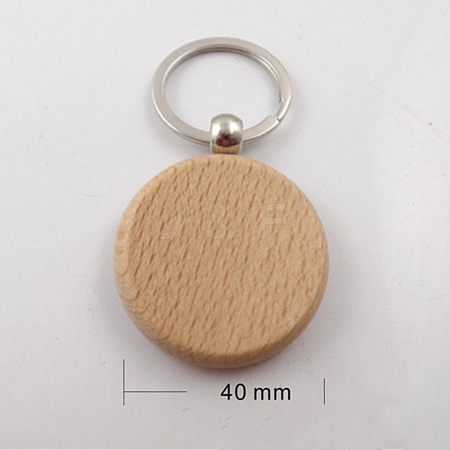 Undyed Wooden Keychains WOCR-PW0001-176-18-1