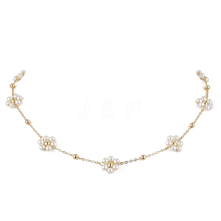 Imitated Pearl Acrylic Beads Necklace NJEW-JN04938-1