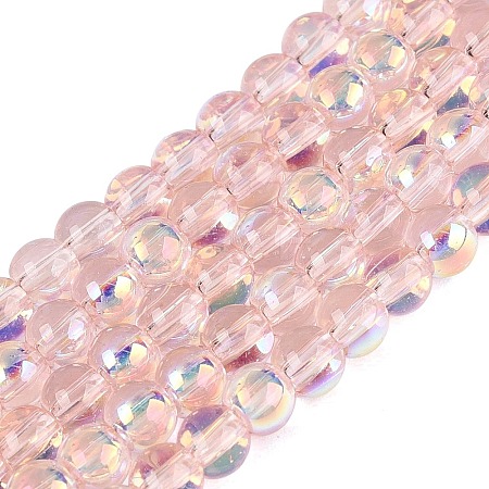 Electroplate Transparent Glass Beads Strands EGLA-Q132-4MM-A01-1