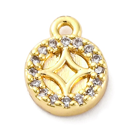 Brass Micro Pave Cubic Zirconia Pendant KK-A240-13G-1