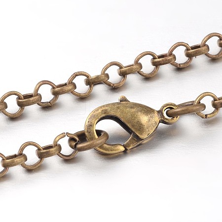 Iron Cross Chain Rolo Chain Necklace Making NJEW-JN01384-02-1