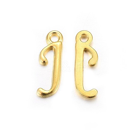 Golden Plated Alloy Letter Pendants PALLOY-P097-01-J-1