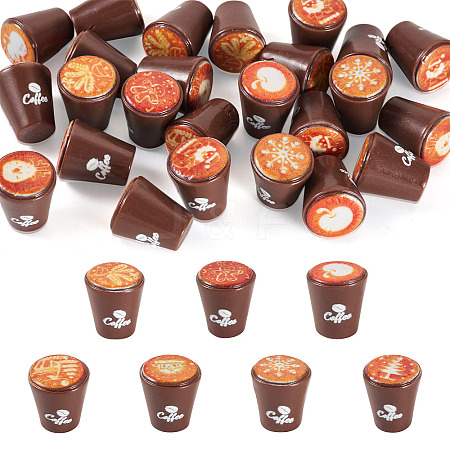 25Pcs Resin Coffee Model Ornaments AJEW-TA0002-78-1