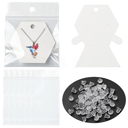 40Pcs Paper Jewelry Display Cards CDIS-FS0001-32B-1