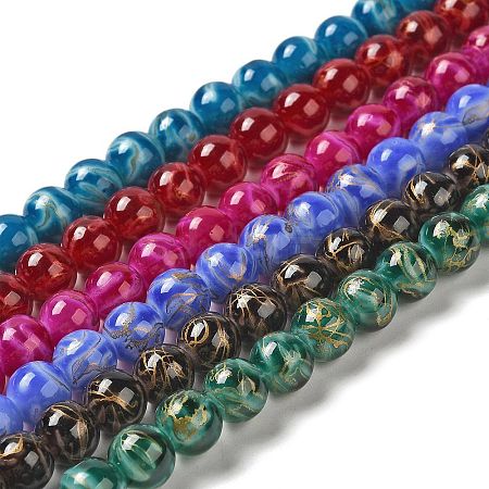 Baking Painted Glass Bead Strands DGLA-Z001-03A-1