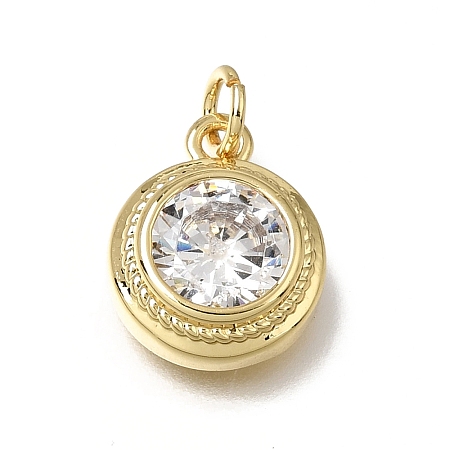 Brass Glass Pendants KK-C262-26G-1