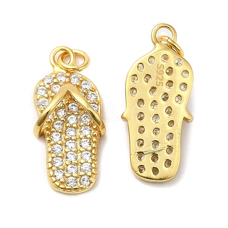 925 Sterling Silver Micro Pave Cubic Zirconia Shoe Pendants STER-I010-04G-1