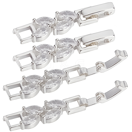 6Pcs Brass Fold Over Clasps ZIRC-BBC0002-70S-1