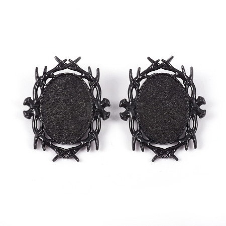 Zinc Alloy Brooch Findings PALLOY-WH0066-23B-1