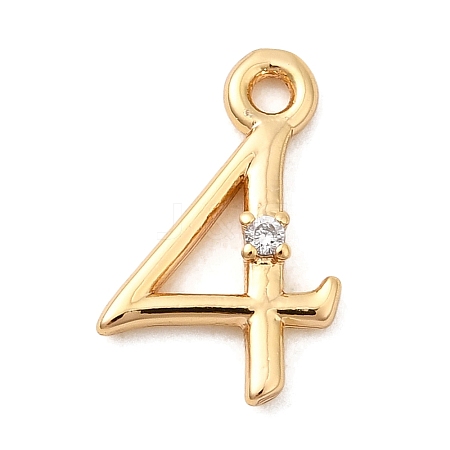 Brass Micro Pave Cubic Zirconia Charms KK-P340-24G-04-1