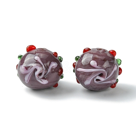 Handmade Bumpy Lampwork Beads FOIL-B001-08F-1