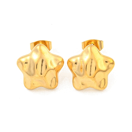 Star 304 Stainless Steel Ear Studs EJEW-L290-024G-1