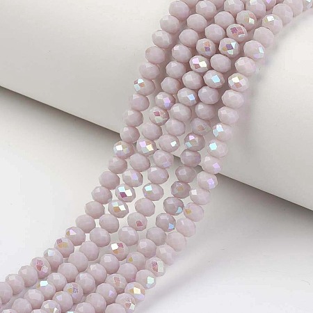 Electroplate Opaque Solid Color Glass Beads Strands LS-EGLA-A034-P6mm-L08-1