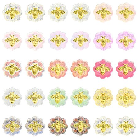 60Pcs 12 Colors Transparent Spray Painted Glass Beads GLAA-CJ0001-85-1