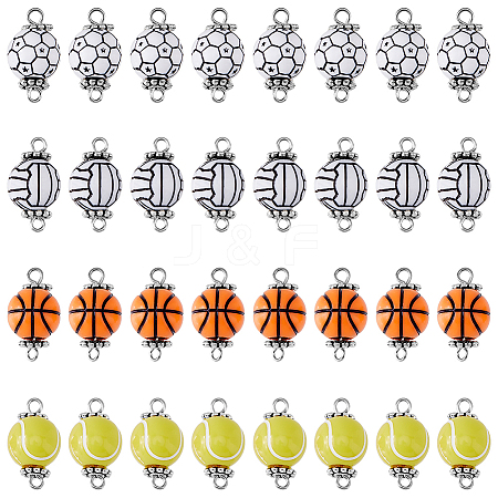 80Pcs 4 Styles Acrylic Ball Connector Charms FIND-HY0001-66-1