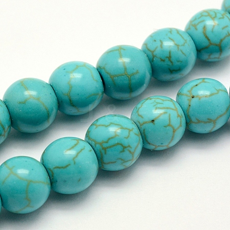 Synthetic Turquoise Beads Strands X-TURQ-F007-01B-4mm-1