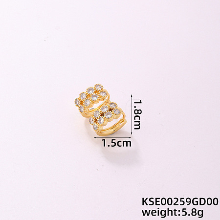 Geometric Shape Earrings with Micro Inlaid Diamonds LT0896-1-1