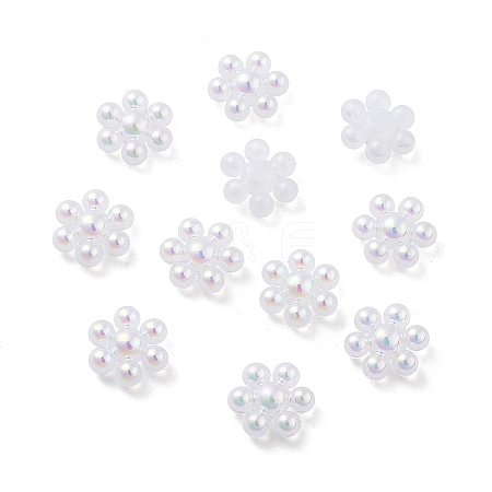 Snowflake Rainbow Iridescent Plating Acrylic Cabochons PACR-B003-04-1