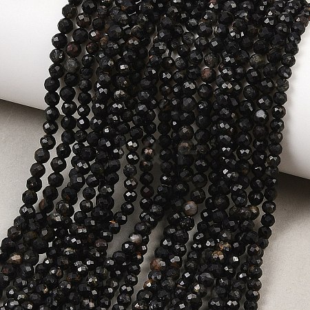 Natural Black Tourmaline Beads Strands X-G-D320-A04-3mm-02-1