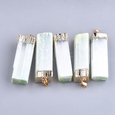 Electroplate Natural Selenite Big Pendants G-S344-41D-1