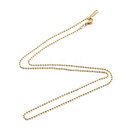 304 Stainless Steel Ball Chain Necklace for Women NJEW-A008-03G-1