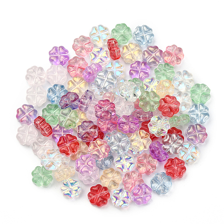 100Pcs 10 Colors Transparent Czech Glass Beads GLAA-CJ0001-57-1