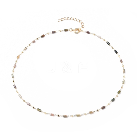 Natural Agate Handmade Beaded Chains Necklaces X-NJEW-JN03165-1