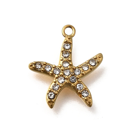 304 Stainless Steel Micro Pave Cubic Zirconia Pendants STAS-Z160-01G-01C-1
