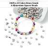 240Pcs 12 Colors Brass Grade A Rhinestone Spacer Beads KK-YW0002-34S-2