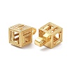 Alphabet Brass Micro Pave Clear Cubic Zirconia Pendants ZIRC-O045-01G-L-3