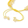 Handmade Glass Seed & Natural Citrine Chip Beads Braided Bead Bracelets BJEW-MZ00250-01-5
